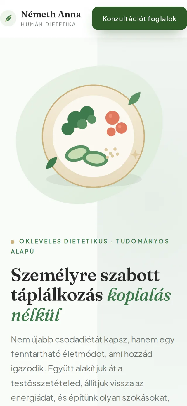 Humán Dietetika demóoldal