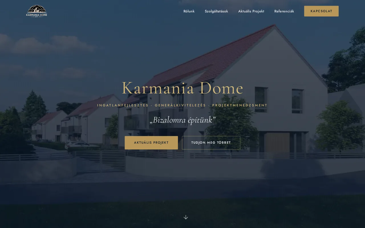 Karmania Dome landing oldal
